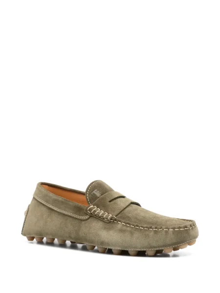 Pantofi loafer Tod's din piele de căprioară verde