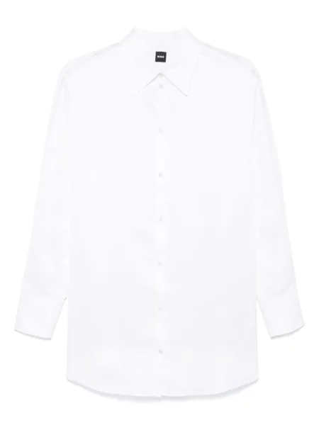 Cămașă Boss din dantelă alb