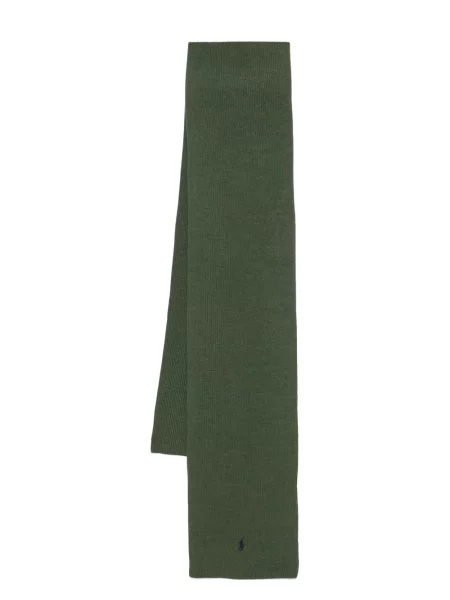 Μάλλινος κασκόλ Polo Ralph Lauren με κέντημα με μοτίβο ψαροκόκαλο μαύρο