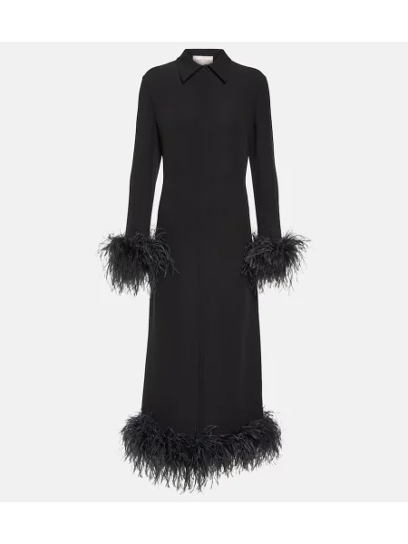 Jedwabna sukienka midi Valentino do kolan garniturowa czarna