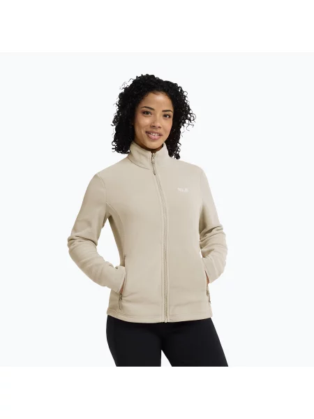 Дамски поларен суитшърт Jack Wolfskin Taunus Full Zip oyster бежово