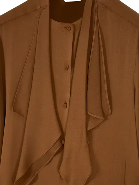 Μεταξωτή μπλούζα Max Mara γραβάτες καφέ