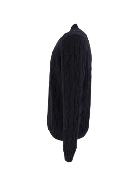 Kašmírový svetr Settefili Cashmere s výstřihem do v modrý