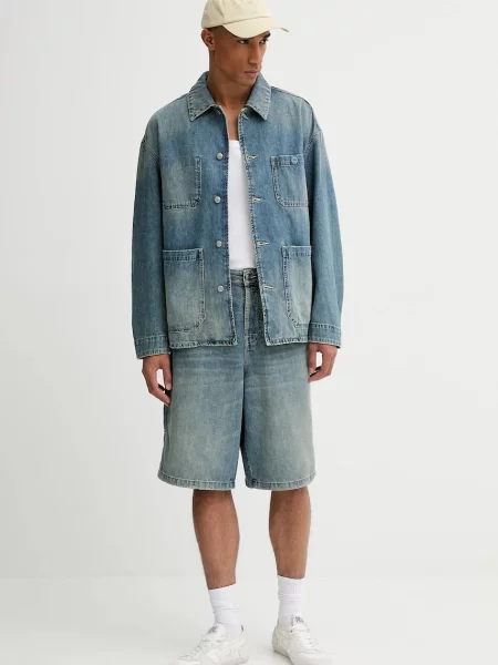 Rifľová bunda Diesel D-STACK-U JACKET modrá