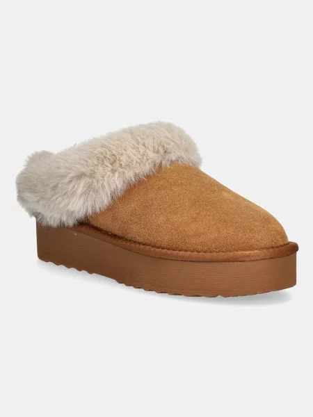 Semišové papuče Steve Madden Snow hnědá