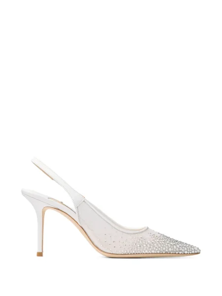 Pantofi cu toc Jimmy Choo de cristal alb