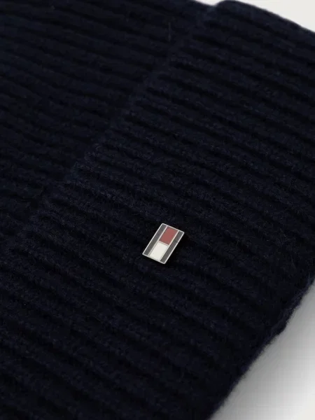Tommy Hilfiger czapka kaszmirowa granatowa