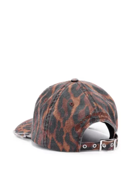 Șapcă Ganni cu model leopard maro