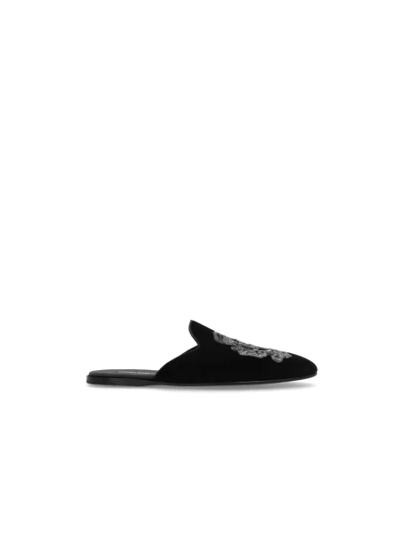 Klapki Dolce And Gabbana z logo czarne