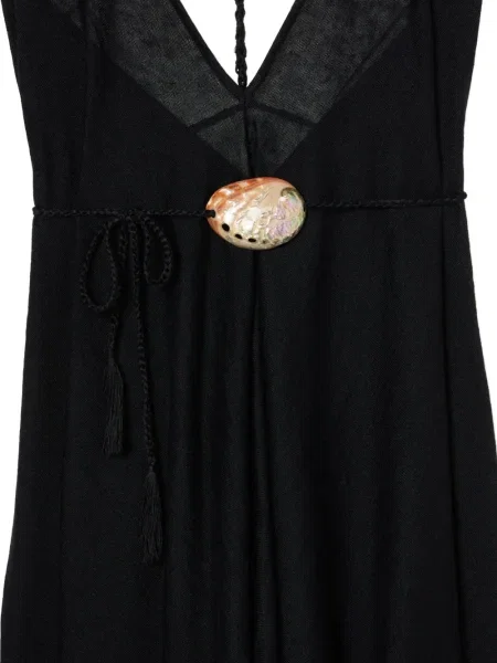 Rochie maxi Alanui cu gât halter de costum negru