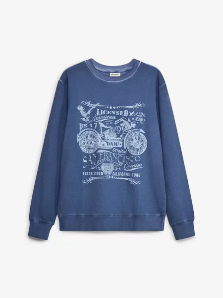 Bluza dresowa z czystej bawełny niebieska