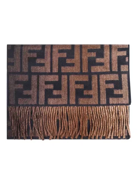 Fular Fendi cu gradient din jacard maro