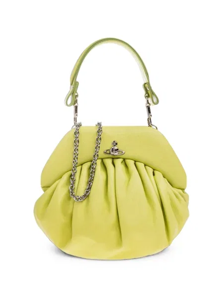 Geantă shopper Vivienne Westwood din piele verde