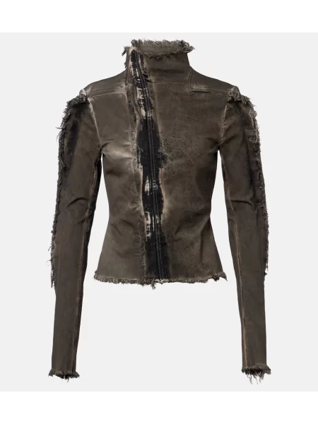 Geacă de blugi Rick Owens zdrențuiți maro