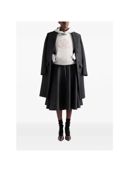 Bluza z kapturem Prada z kapturem szara