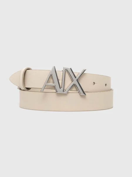 Armani Exchange curea de piele femei bej