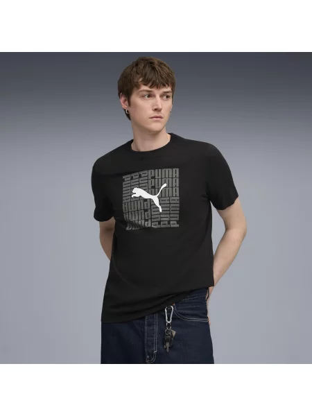 Koszulka o kwadratowym kroju z grafiką PUMA czarna