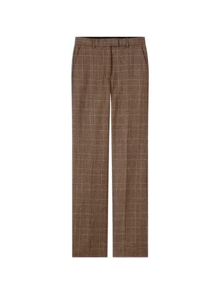 Pantaloni A.p.c. de lână în carouri maro