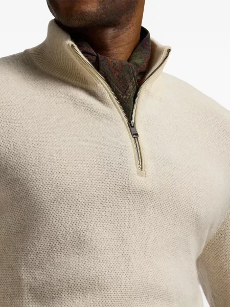 Μισό φερμουάρ πουλόβερ Ralph Lauren Purple Label κασμίρ μωβ