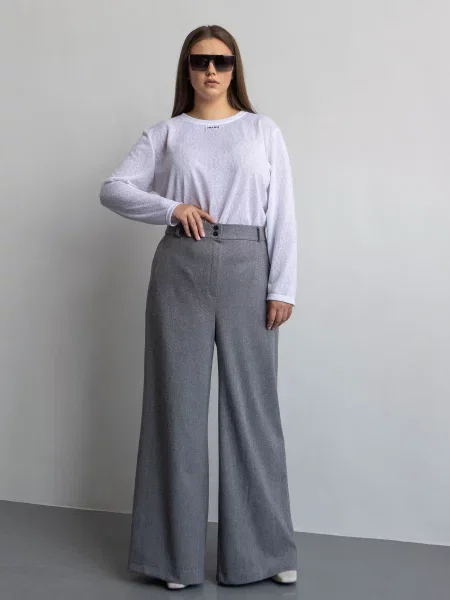Штани палаццо Jadone Fashion Toys_sir вовна/акрил сірий