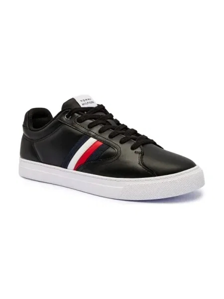 Tommy Hilfiger Teniși din piele ICON COURT negru