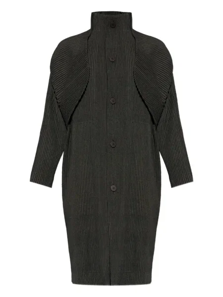 Plisovaný kabát Homme Plissé Issey Miyake hnědý