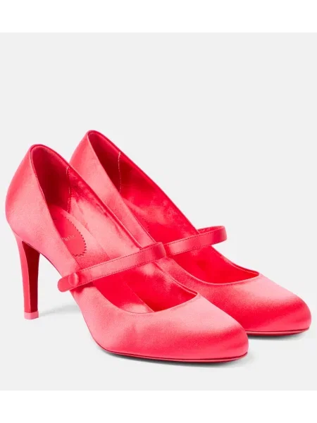 Pantofi cu toc Christian Louboutin din satin roșu