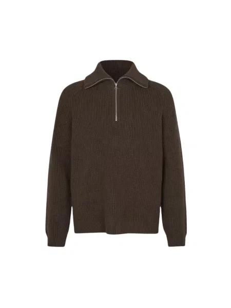 Sweter z golfem Samsoe Samsoe do golfa brązowy