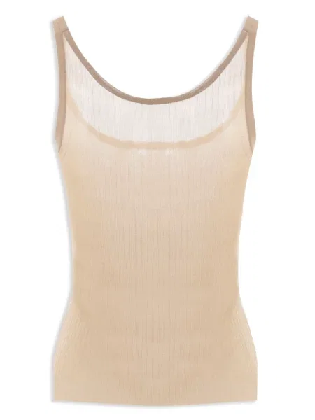 Šilkinė briaunotas marškinėliai be rankovių Max Mara