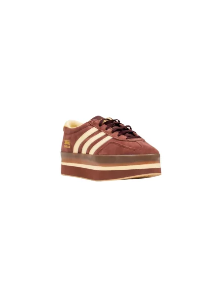 Sneakersy Adidas sznurowane zamszowe brązowe