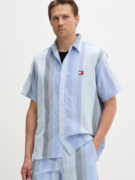 Tommy Jeans cămașă pentru bărbați din albastru