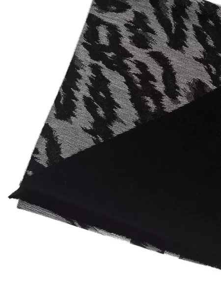 Fular Cavalli Class cu imagine din jacard negru