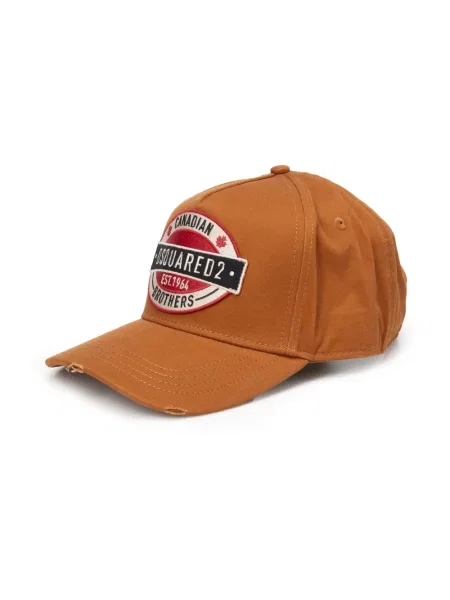 Czapka z daszkiem Dsquared2 z logo pomarańczowa