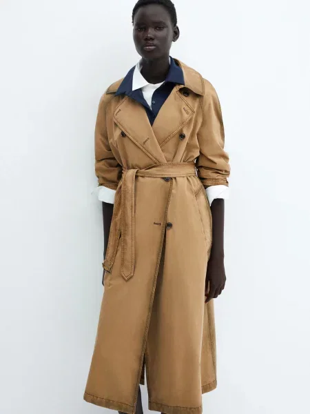 Тренч MANGO Champu коричневий