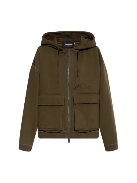 Bluza z kapturem Dsquared2 z kapturem zielona