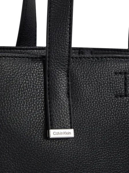 Ročna torba Calvin Klein Ck Plaque Small Tote črna