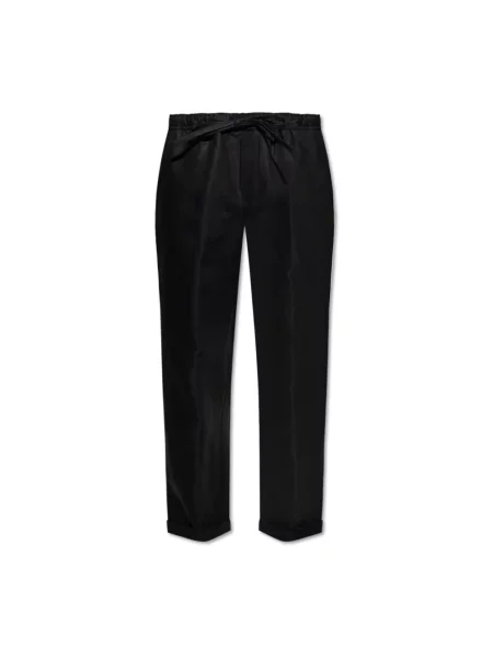 Lniane spodnie Dolce And Gabbana czarne