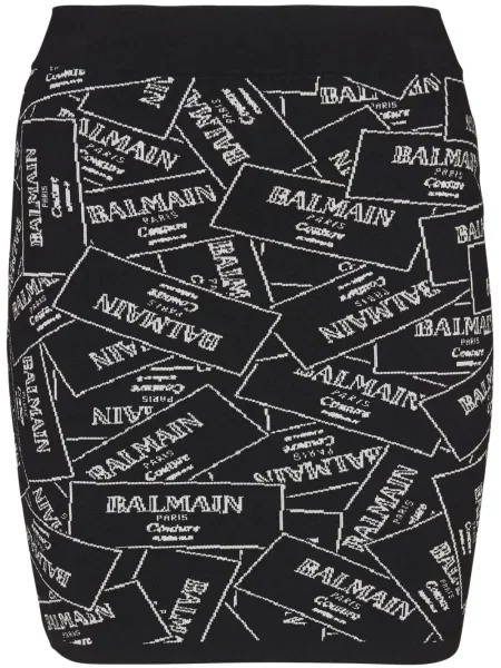 Fustă Balmain din jacard negru