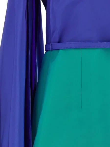 Костюм рокля Carolina Herrera едно рамо синьо