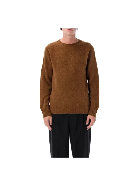 Sweter Howlin wełniany brązowy