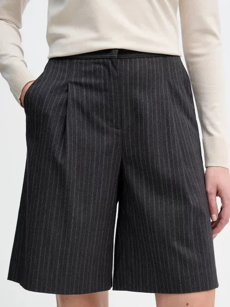 Sisley pantaloni scurți high waist gri