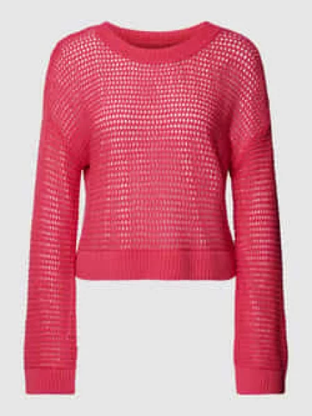 Sweter z dzianiny z obniżonymi ramionami model ‘MADERA’ Vero Moda różowy