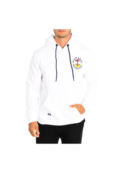Bluza z kapturem La Martina z kapturem z logo biała