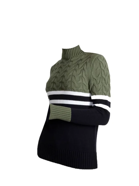 Jacey Quinn Pulover verde / negru alb