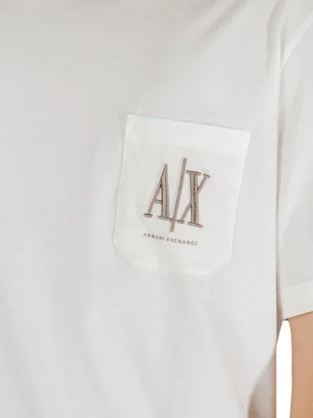 ARMANI EXCHANGE Tricou bej închis / murdar alb