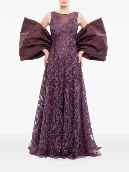 Rochie maxi Saiid Kobeisy cu funde violet