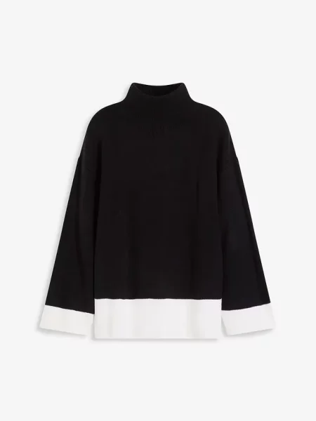 Sweter oversize ze stójką czarny