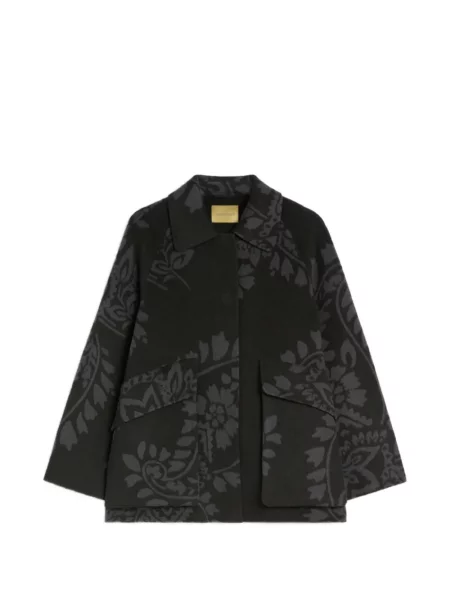 Reversibil palton Momoni din jacard gri
