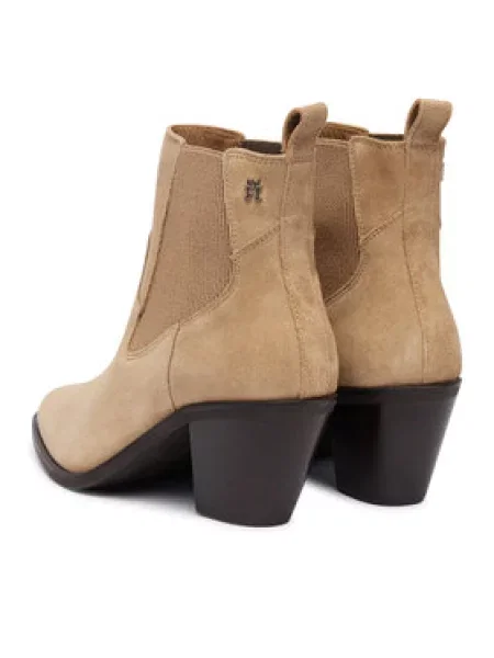 Tommy Hilfiger Škornji Suede Western Chelsea Boot bež