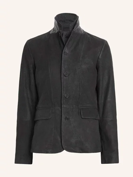 Allsaints Kožená Bunda Survey černá